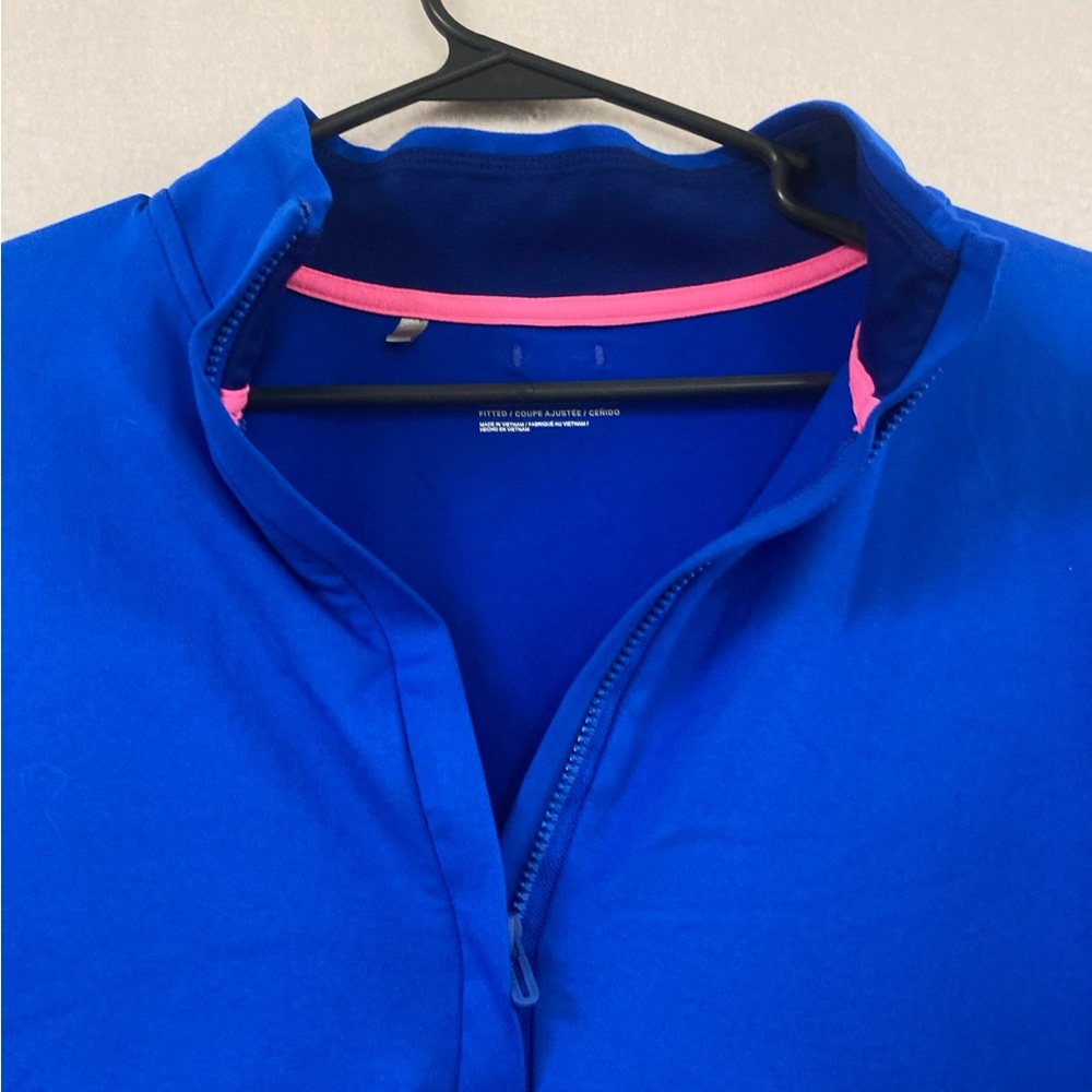 Under Armour Pullover Womens Size L Blue Pink Quarter Zip Long Sleeve Training - Picture 2 of 10